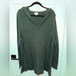 Market & Spruce Olive V-Neck Sweater